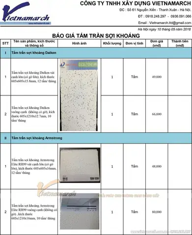 Báo Giá Thi Công Trần Sợi Khoáng