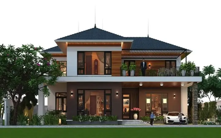 Biệt Thự Nhà Vườn Mái Thái Đẹp