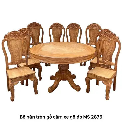 Bộ Bàn Ăn 4 Ghế Gỗ Căm Xe