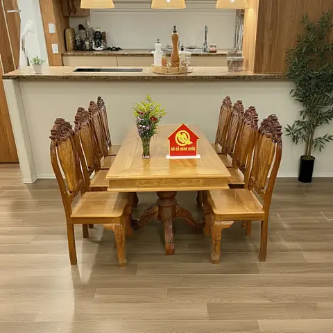 Bộ Bàn Ăn 4 Ghế Gỗ Căm Xe