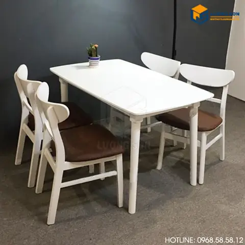 Bộ Bàn Ăn Mango 4 Ghế Trắng