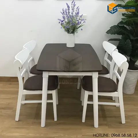 Bộ Bàn Ăn Mango 4 Ghế Trắng