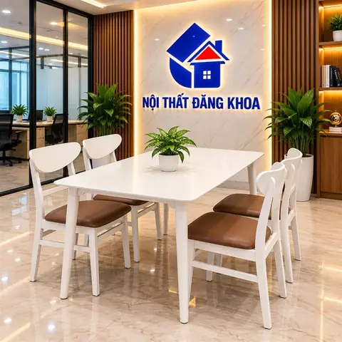 Bộ Bàn Ăn Mango 4 Ghế Trắng