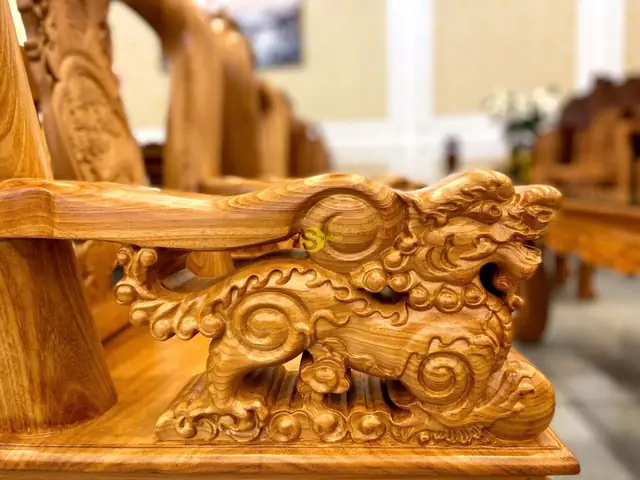 Bộ Bàn Ghế Gỗ Gõ Tay 12
