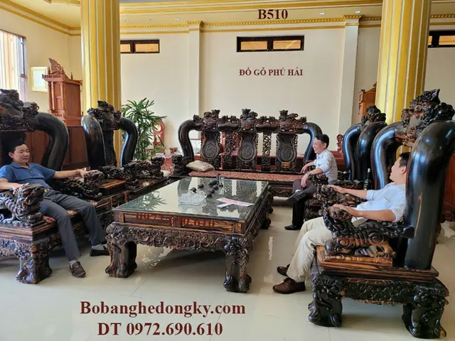 Bộ Bàn Ghế Gỗ Mun Tay 20
