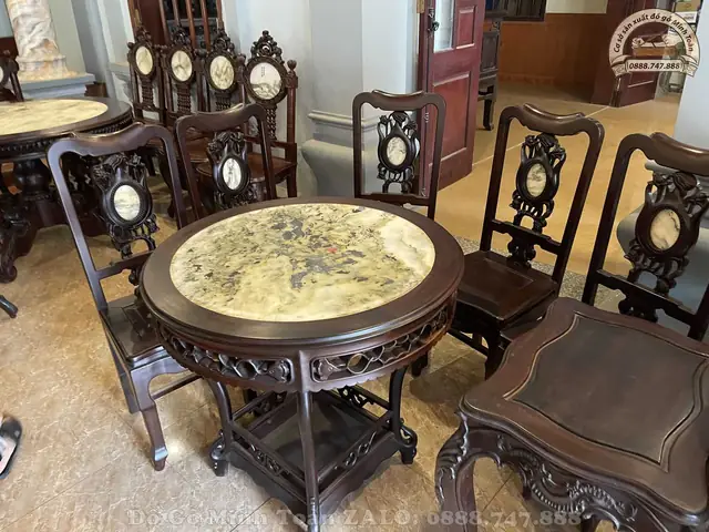 Bộ Bàn Ghế Tròn Cổ