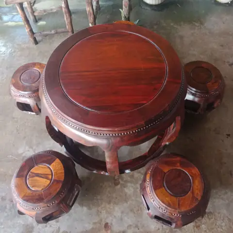 Bộ Bàn Ghế Tròn Cổ
