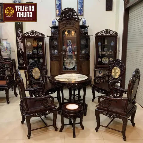 Bộ Bàn Ghế Tròn Cổ