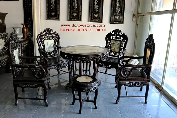 Bộ Bàn Ghế Tròn Cổ