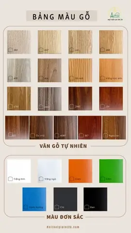 Các Loại Màu Gỗ Công Nghiệp