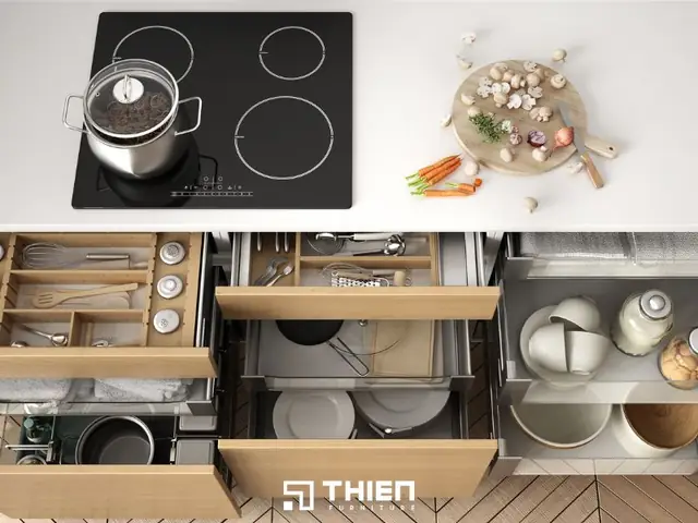 Cách Bố Trí Các Ngăn Tủ Bếp