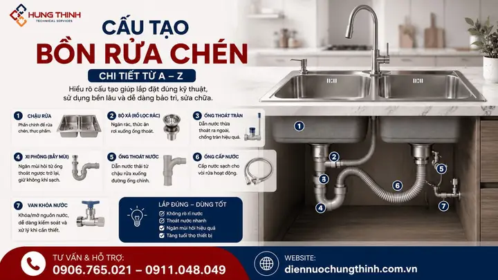Cấu Tạo Bồn Rửa Chén
