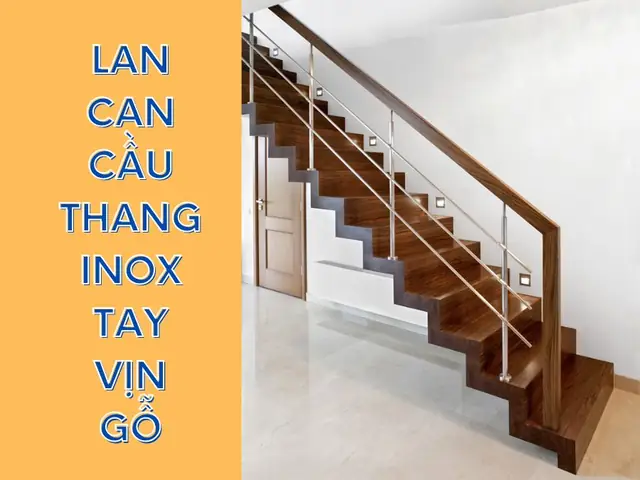 Cầu Thang Gỗ Inox Đẹp