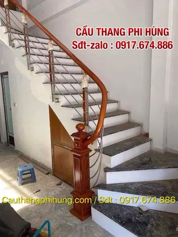 Cầu Thang Gỗ Inox Đẹp