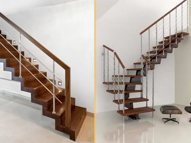 Cầu Thang Gỗ Inox Đẹp