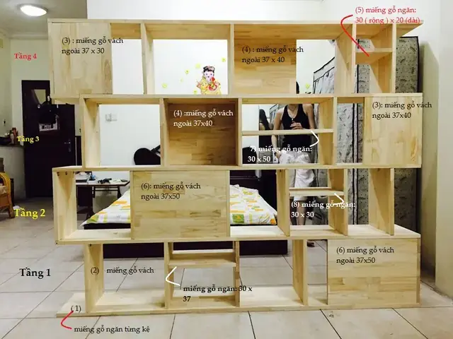 Đóng Giá Sách Bằng Gỗ Pallet