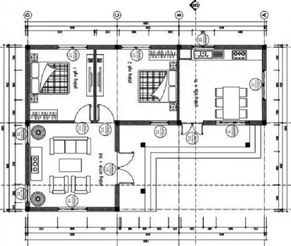 Download Bản Vẽ Cad Nhà Cấp 4 Mái Tôn