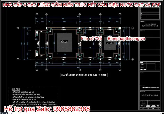 File Cad Nhà Cấp 4 Có Gác Lửng