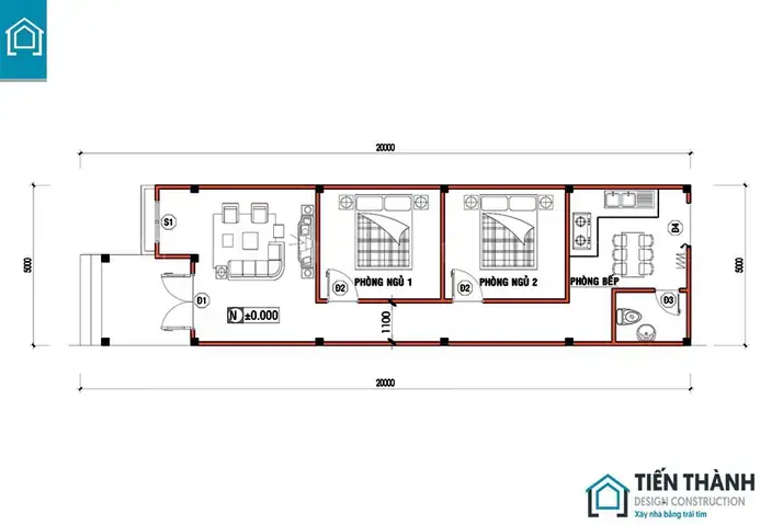 File Cad Nhà Cấp 4 Có Gác Lửng
