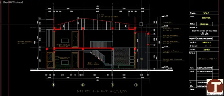 File Cad Nhà Cấp 4 Có Gác Lửng