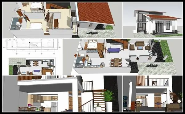 File Cad Nhà Cấp 4 Có Gác Lửng