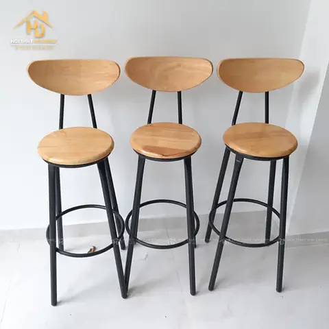 Ghế Quầy Bar Chân Gỗ