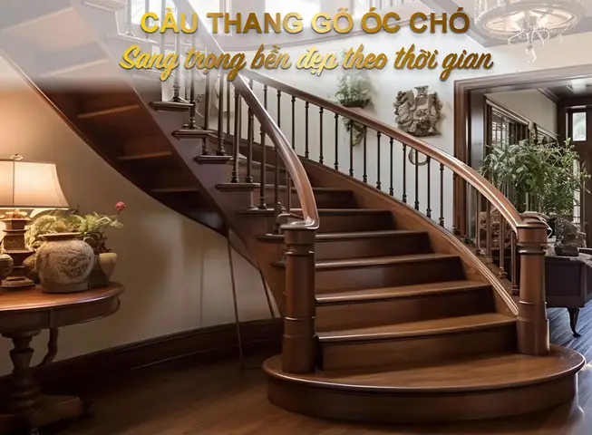 Giá Cầu Thang Gỗ Óc Chó