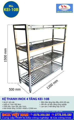 Giá Để Bát Đĩa Inox 4 Tầng