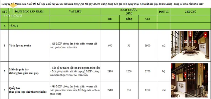 Giá Thiết Kế Nhà Hàng