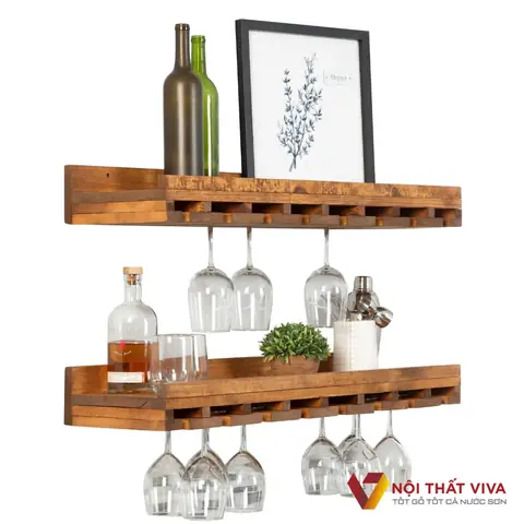 Giá Treo Ly Rượu Vang Bằng Gỗ