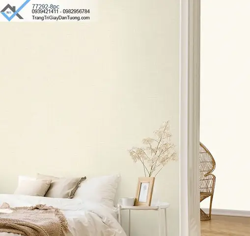 Giấy Dán Tường Màu Vàng Nhạt