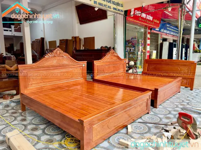 Giường Gỗ Lát Nam Phi