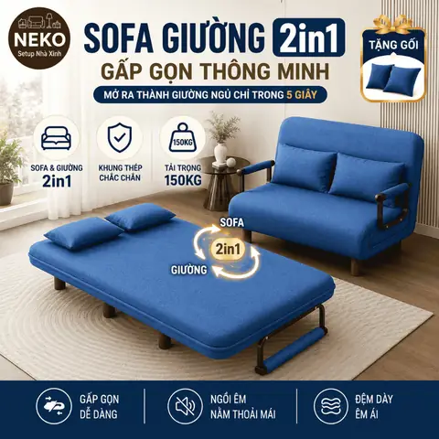 Giường Ngủ Gấp Gọn Thành Sofa 2in1