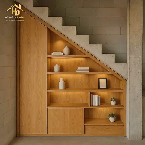 Kệ Cầu Thang Đơn Giản