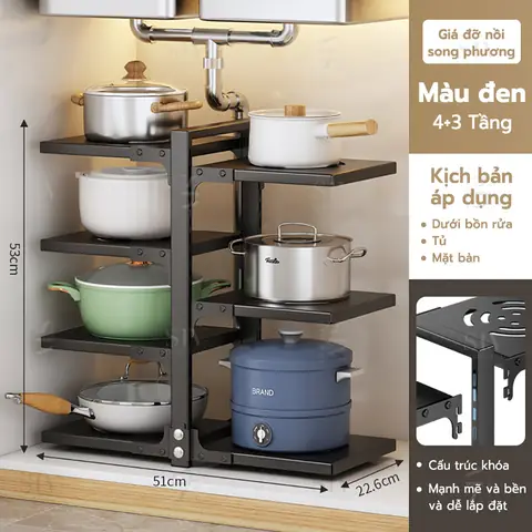 Kệ Để Xoong Nồi 5 Tầng