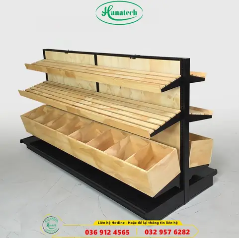 Kệ Gỗ Bày Hoa Quả