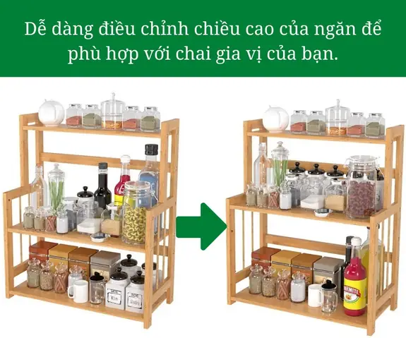 Kệ Gỗ Đựng Gia Vị