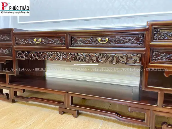 Kích Thước Kệ Tivi Gỗ Gụ