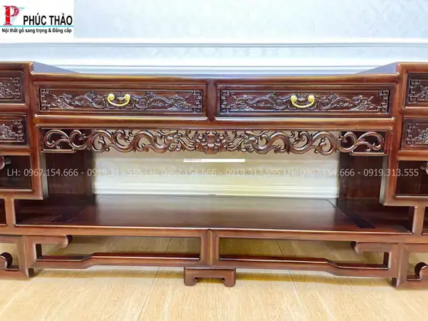 Kích Thước Kệ Tivi Gỗ Gụ