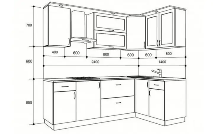 Kích Thước Tủ Bếp Gỗ
