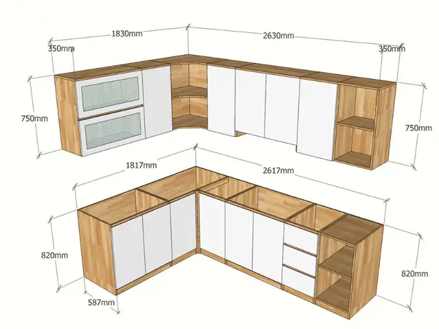 Kích Thước Tủ Bếp Gỗ