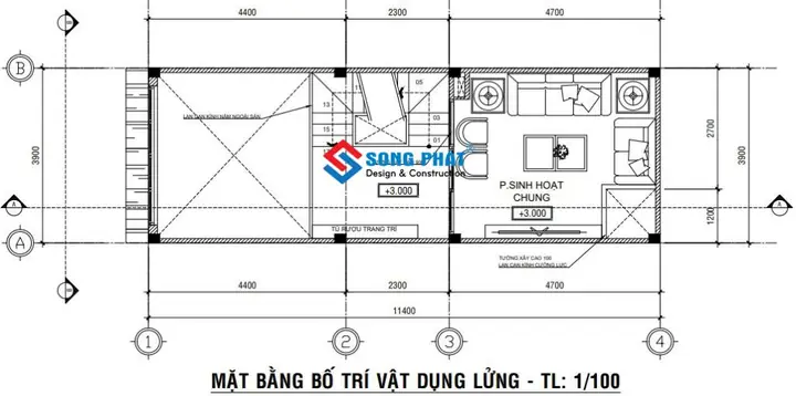 Mặt Bằng Phòng Sinh Hoạt Chung