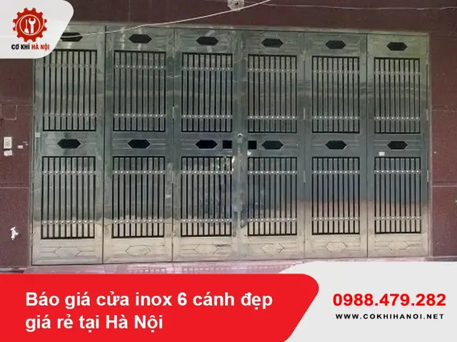 Mẫu Cửa Inox 6 Cánh Đẹp