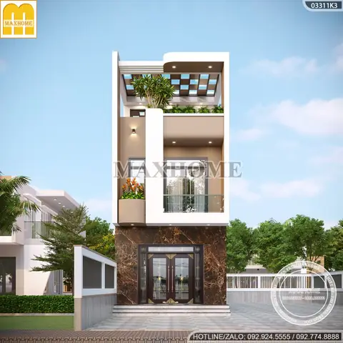 Mẫu Mặt Tiền Nhà Ống 2 Tầng 1 Tum Đẹp