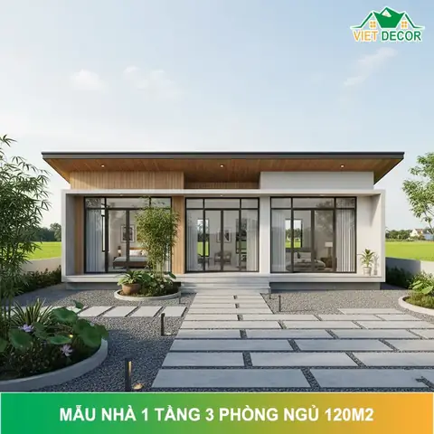 Mẫu Nhà 1 Tầng 3 Phòng Ngủ