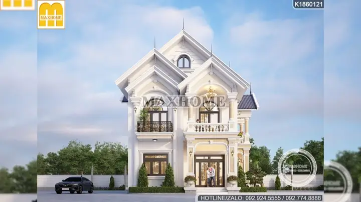 Mẫu Nhà 2 Tầng 2 Mặt Tiền Mái Thái