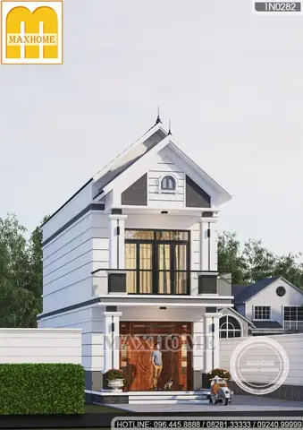 Mẫu Nhà 2 Tầng 2 Mặt Tiền Mái Thái