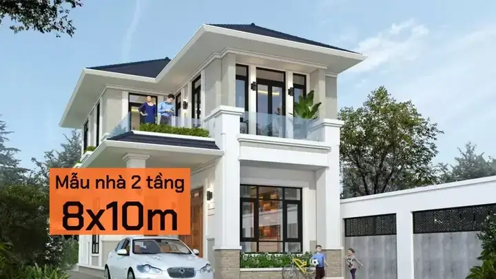 Mẫu Nhà 2 Tầng 8x10m Mẫu Mới Nhất 2016