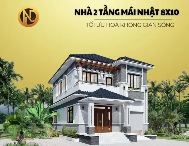 Mẫu Nhà 2 Tầng 8x10m Mẫu Mới Nhất 2016