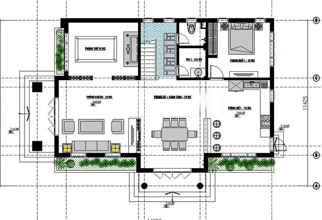 Mẫu Nhà 2 Tầng 9x13m